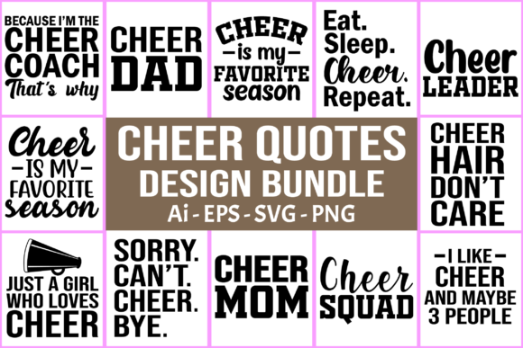 Cheer Quotes T-shirt Design Bundle Svg Review