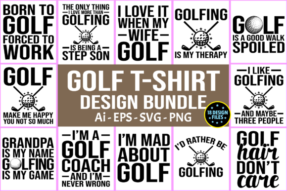 Golf Quotes T-shirt Design Bundle Svg Review