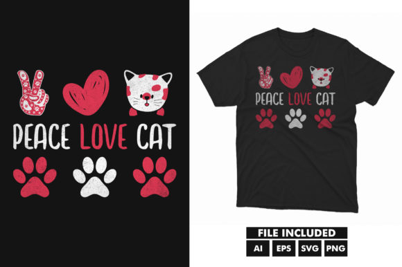 Peace Love Cats Valentine Day SVG Shirt Review